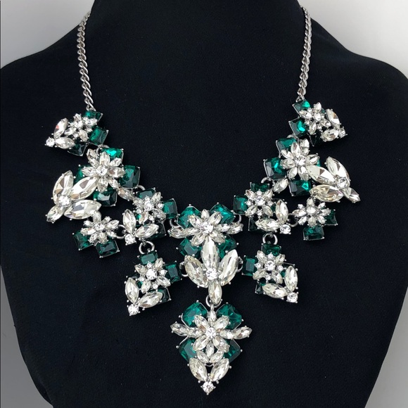 Charter Club Jewelry - Charter Club Emerald Green & Crystal Necklace 17"